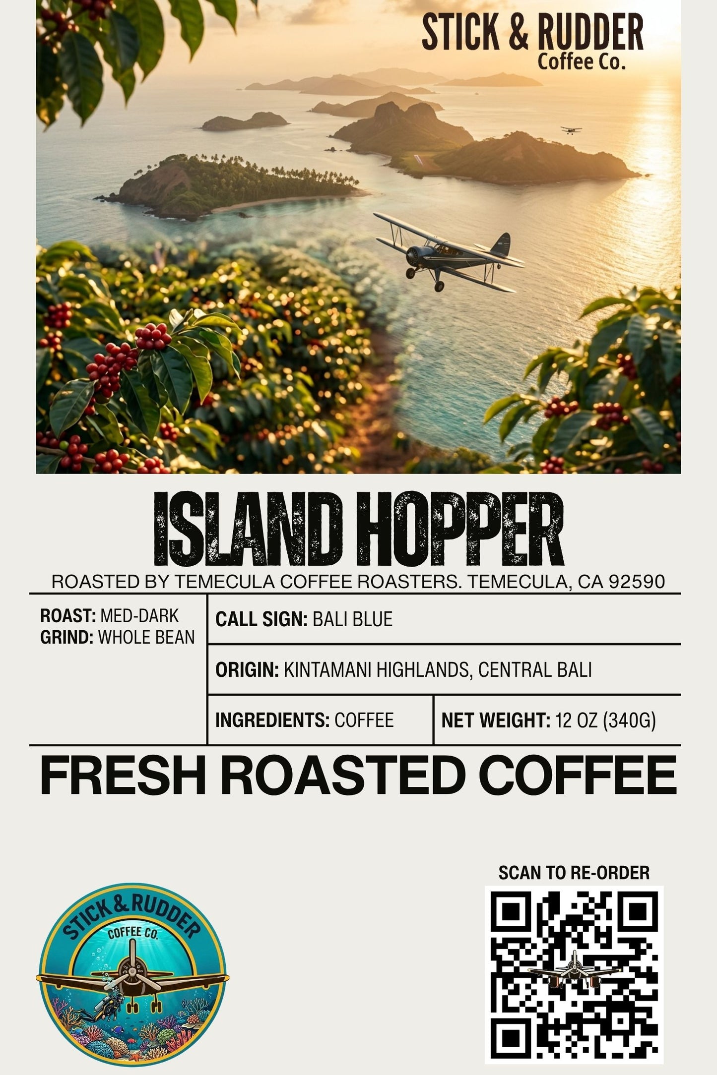 Island Hopper – Medium-Dark Roast (Whole Bean)